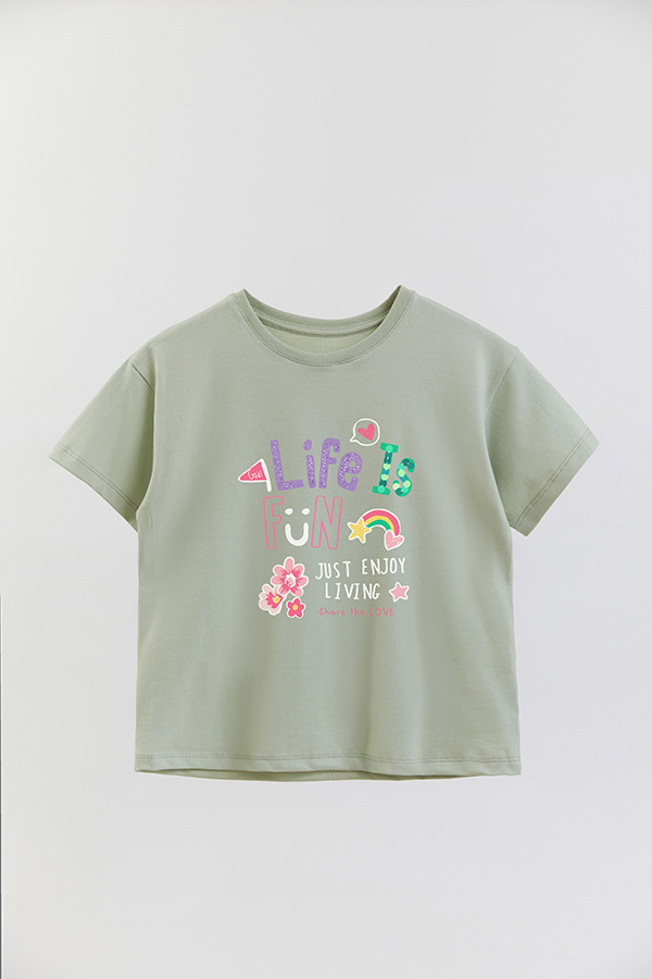 REMERA GIRL OVER LIFE IS FUN