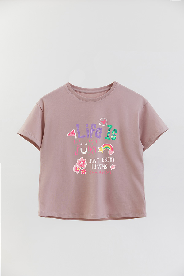 REMERA GIRL OVER LIFE IS FUN