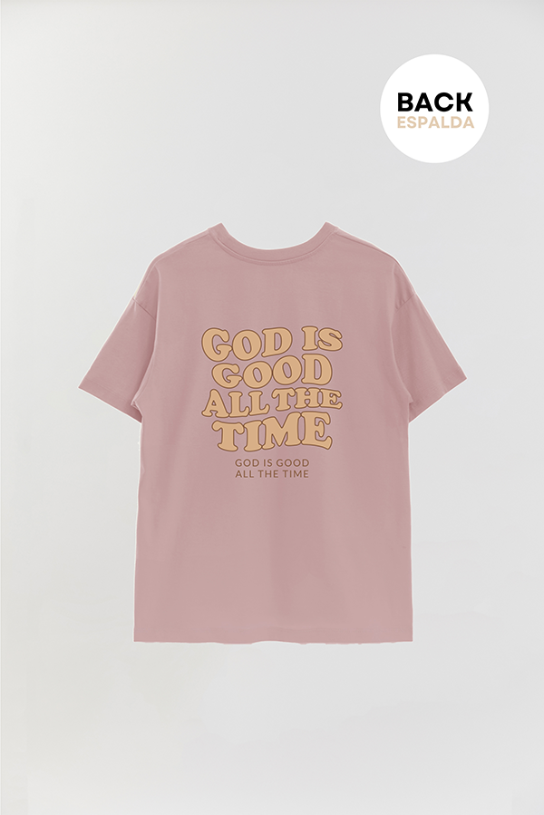 REMERA OVER ESTAMPADA UNISEX ESPALDA GOD IS GOOD