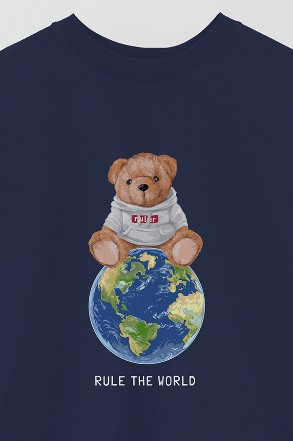 REMERA OVER ESTAMPADA UNISEX TEDDY THE WORLD
