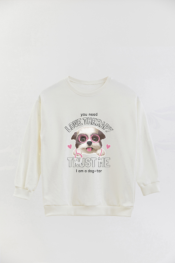 BUZO CREWNECK RUSTICO DOGGY DREAMS LOVE THERAPY