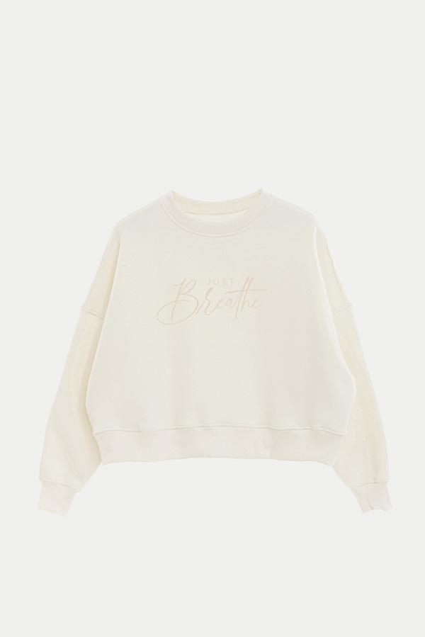 BUZO CROP ESTAMPADO MNM JUST BREATHE