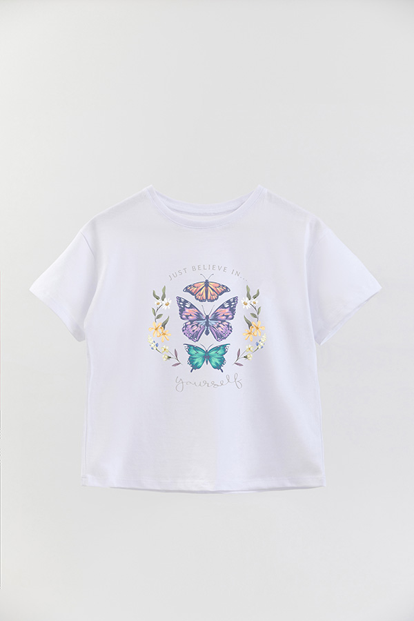 REMERA GIRL OVER JUST BELIEVE IN YOURSELF