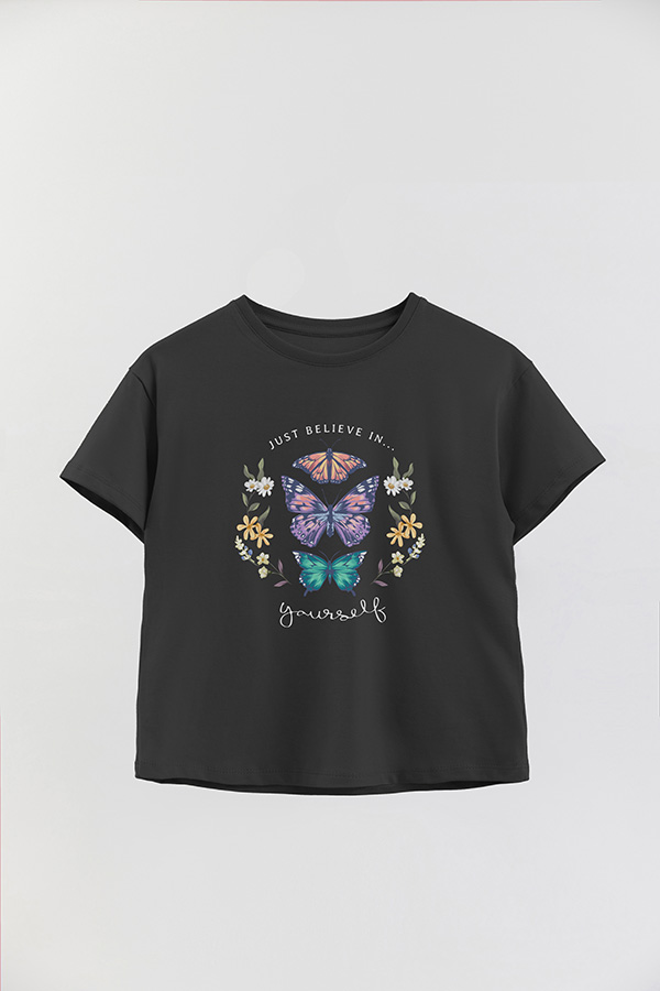 REMERA GIRL OVER JUST BELIEVE IN YOURSELF