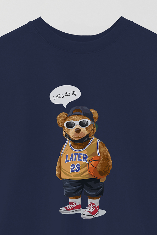 REMERA OVER ESTAMPADA UNISEX TEDDY BASKETBALL PLAYER