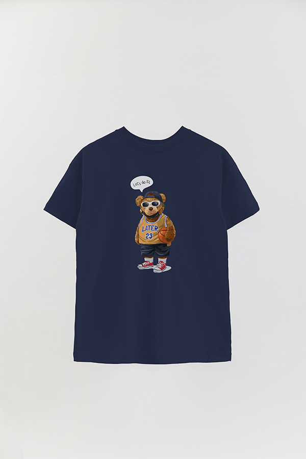 REMERA OVER ESTAMPADA UNISEX TEDDY BASKETBALL PLAYER