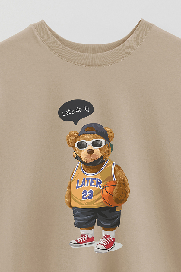 REMERA OVER ESTAMPADA UNISEX TEDDY BASKETBALL PLAYER