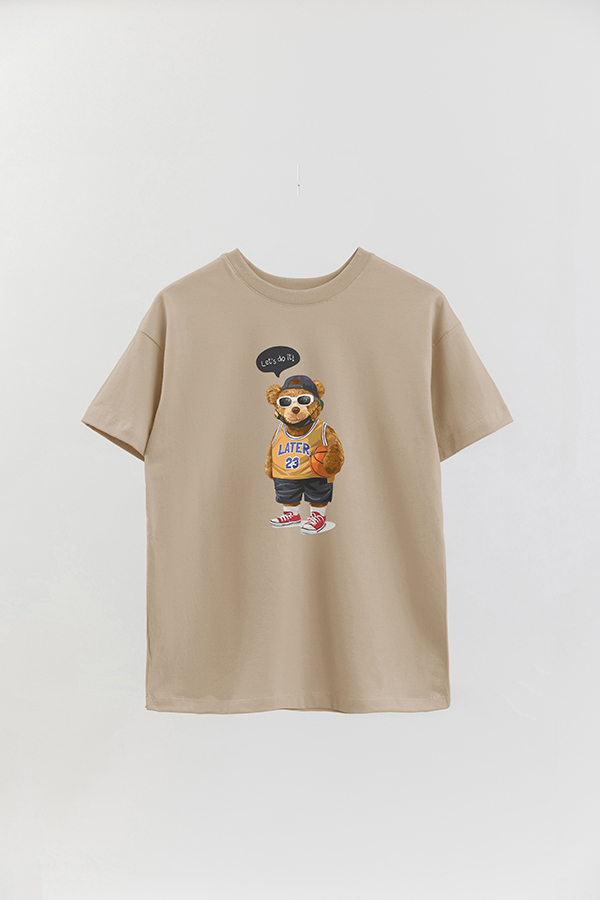 REMERA OVER ESTAMPADA UNISEX TEDDY BASKETBALL PLAYER