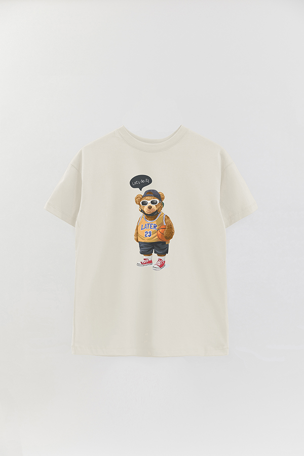REMERA OVER ESTAMPADA UNISEX TEDDY BASKETBALL PLAYER