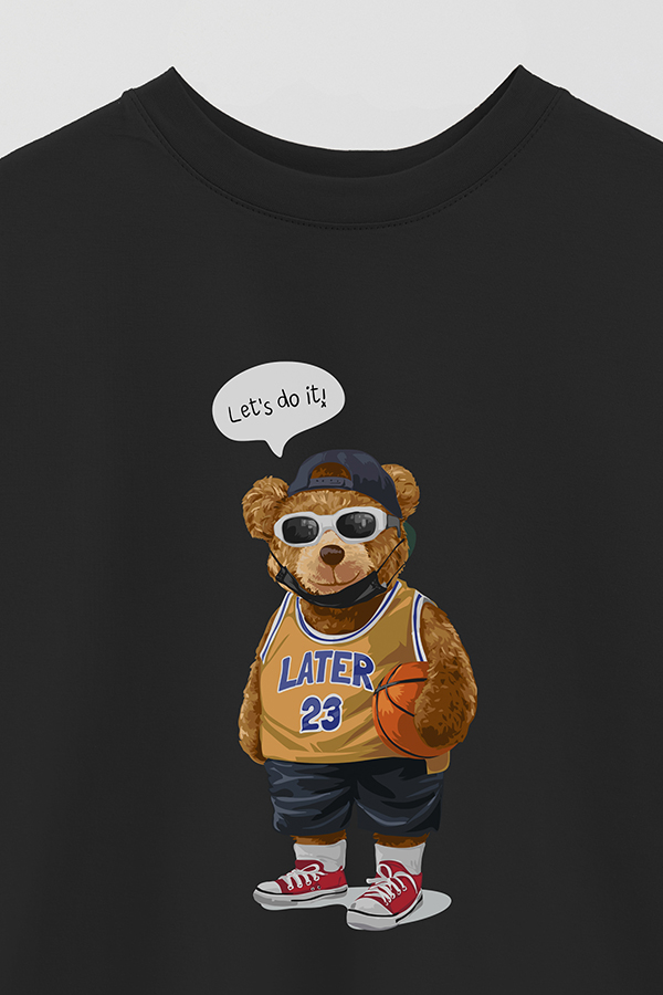 REMERA OVER ESTAMPADA UNISEX TEDDY BASKETBALL PLAYER