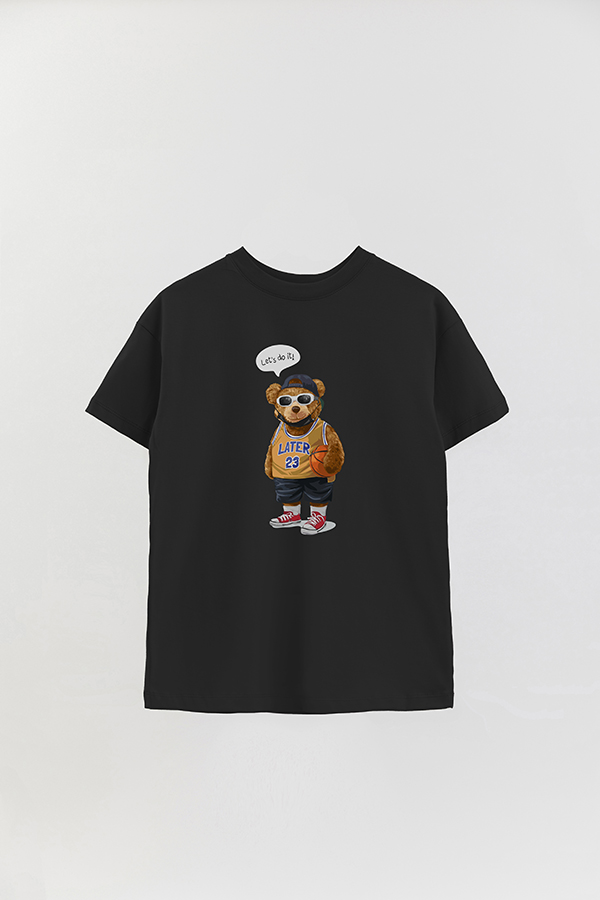 REMERA OVER ESTAMPADA UNISEX TEDDY BASKETBALL PLAYER