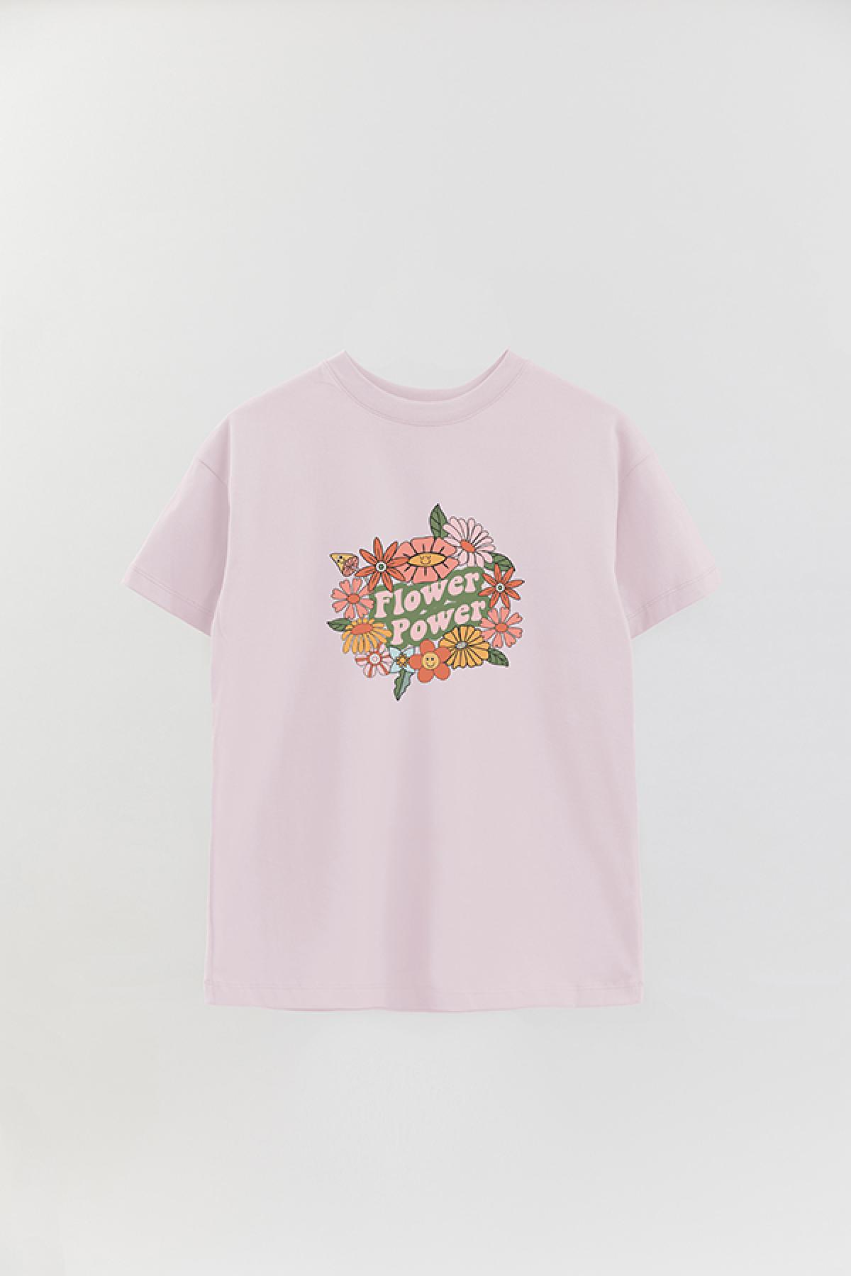 REMERA OVER ESTAMPADA BH2 FLOWER POWER