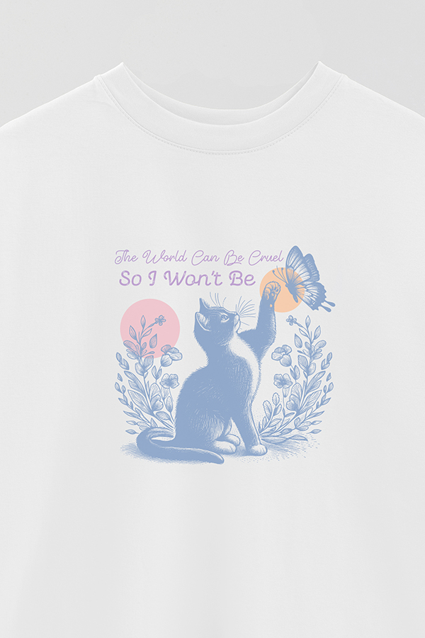 REMERA OVER ESTAMPADA CAT MOON CAT