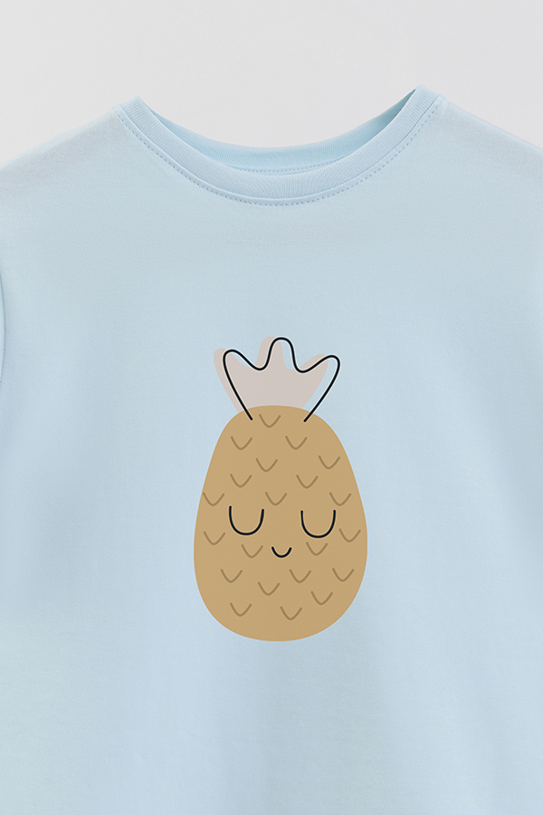 REMERA BASIC GIRL CUTE FRUITS PINAPPLE