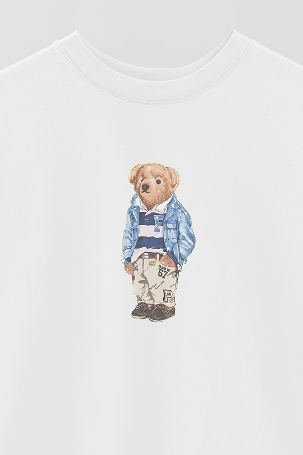 REMERA OVER ESTAMPADA UNISEX BEAR DENIM 1