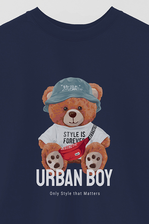 REMERA OVER ESTAMPADA UNISEX TEDDY URBAN BOY