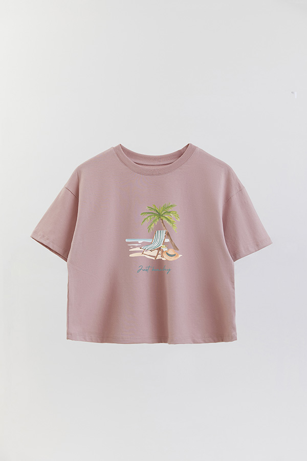 REMERA CROP ESTAMPADA COASTAL JUST BEACHY