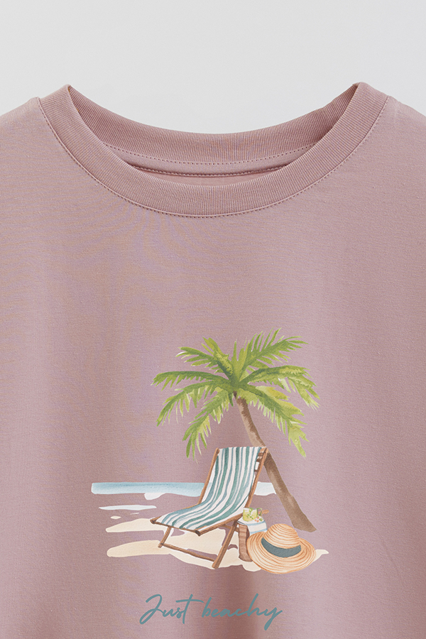 REMERA CROP ESTAMPADA COASTAL JUST BEACHY