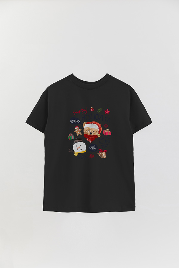REMERA OVER ESTAMPADA UNISEX TEDDY HOLIDAYS