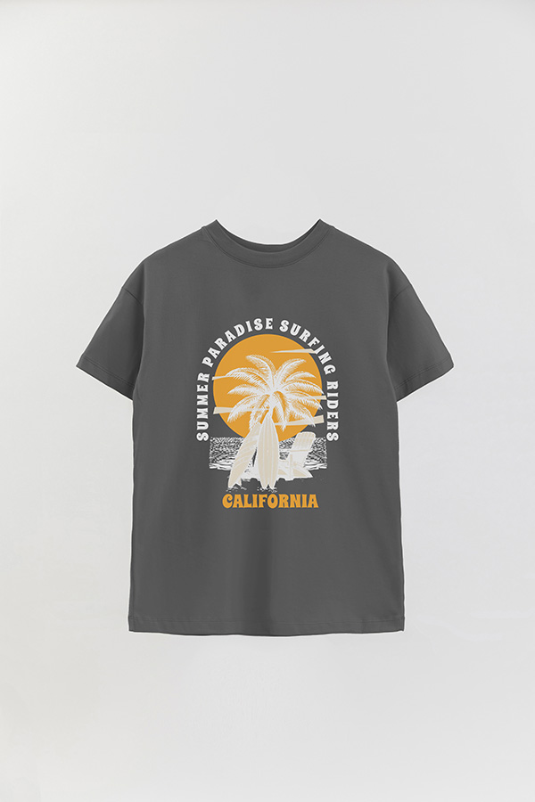 REMERA OVER ESTAMPADA SUMMER PARADISE SURFING