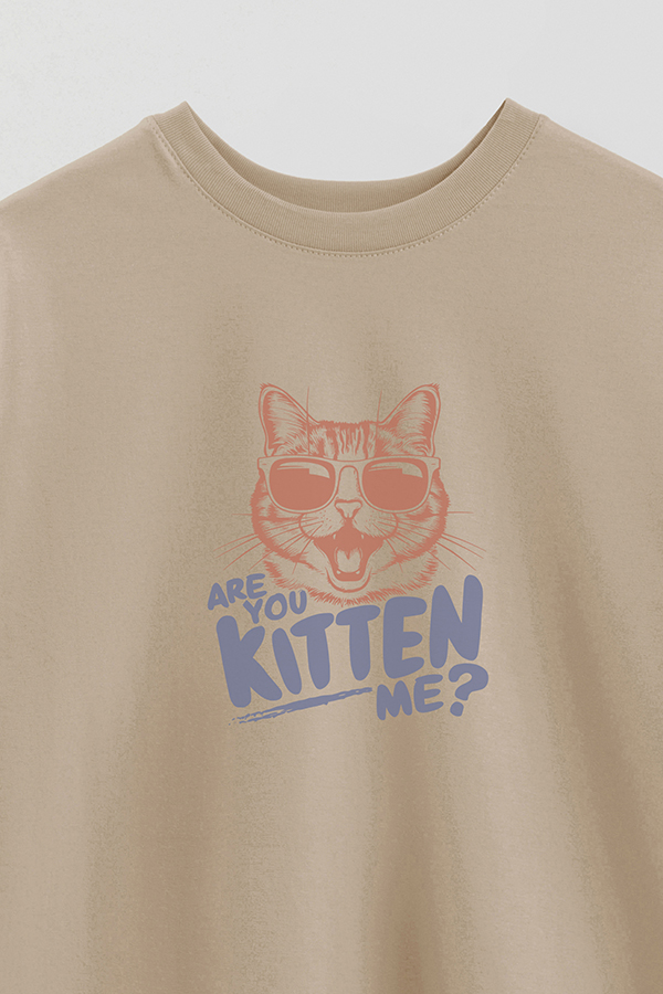 REMERA OVER ESTAMPADA CAT ARE YOU KITTEN ME