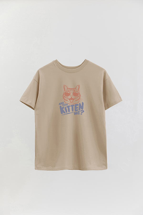 REMERA OVER ESTAMPADA CAT ARE YOU KITTEN ME