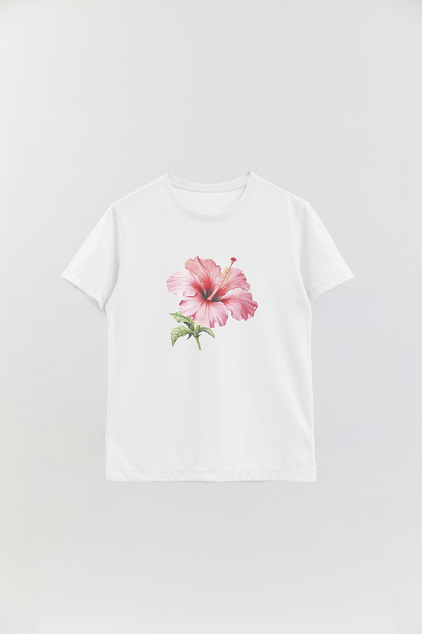 REMERA BASICA ESTAMPADA HIBISCUS 2