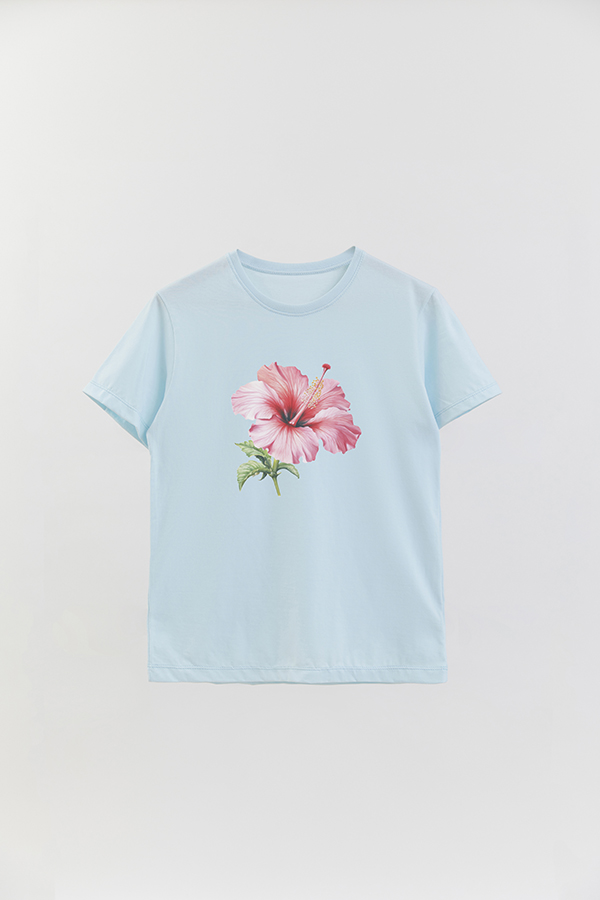 REMERA BASICA ESTAMPADA HIBISCUS 2