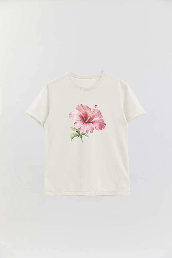 REMERA BASICA ESTAMPADA HIBISCUS 2