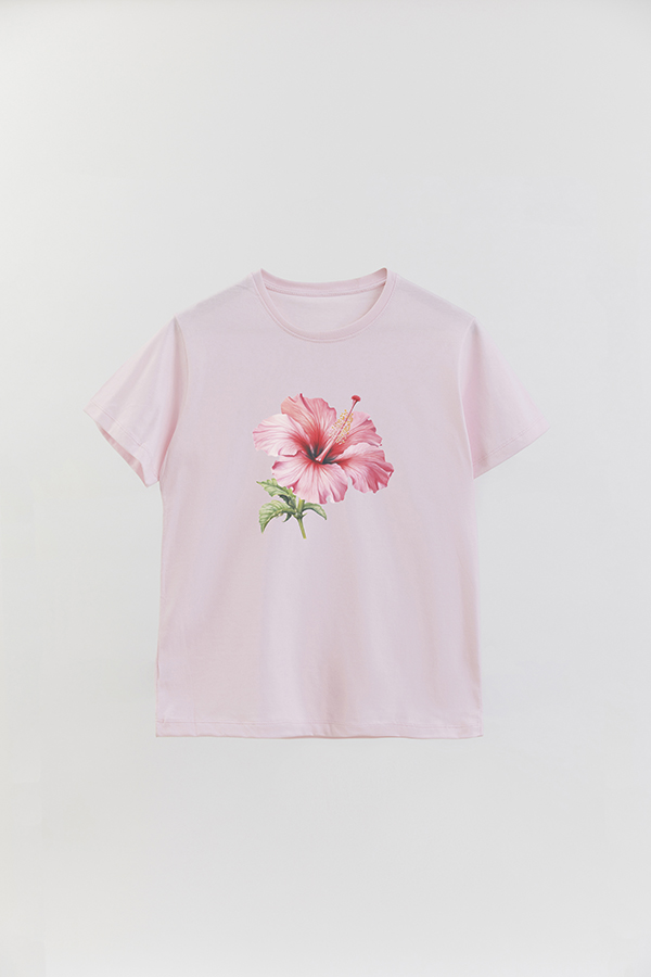 REMERA BASICA ESTAMPADA HIBISCUS 2