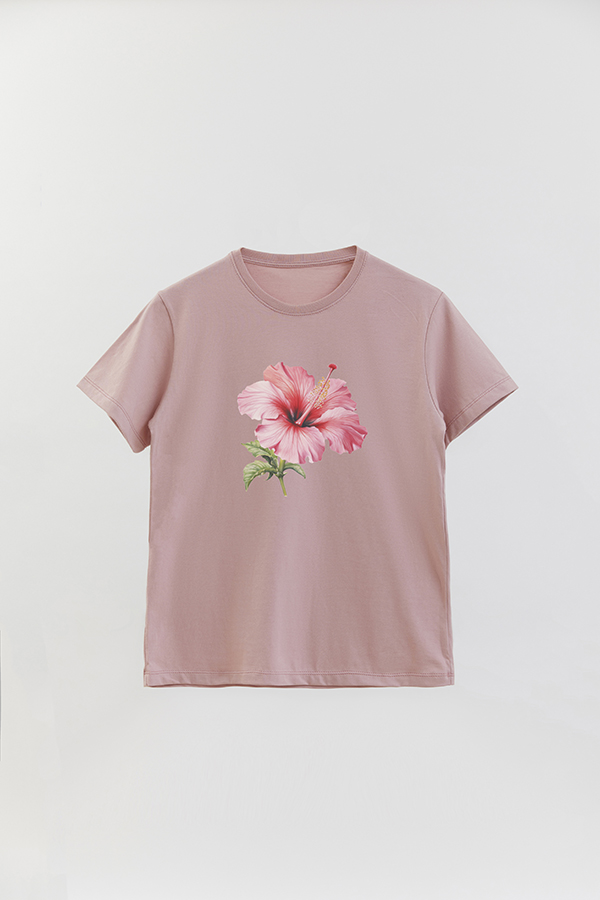 REMERA BASICA ESTAMPADA HIBISCUS 2