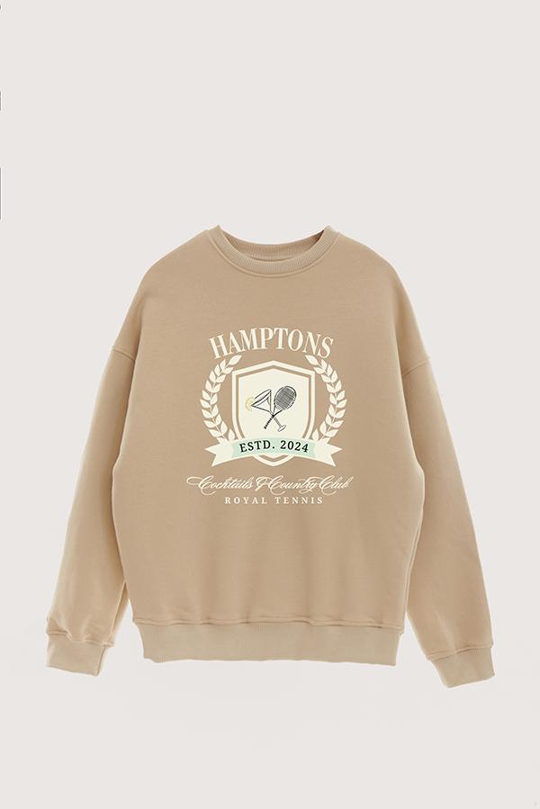 BUZO CREWNECK ESTAMPADO VARSITY HAMPTONS COCKTAIL
