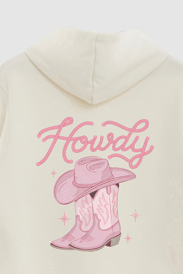 HOODIE ESTAMPADO WESTERN PINK POKER PINK