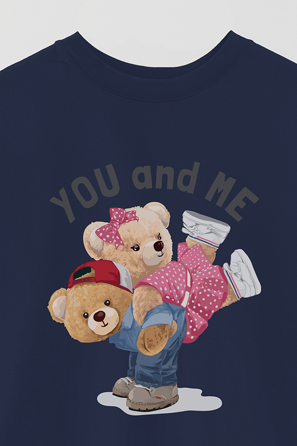 REMERA OVER ESTAMPADA UNISEX TEDDY YOU AND ME