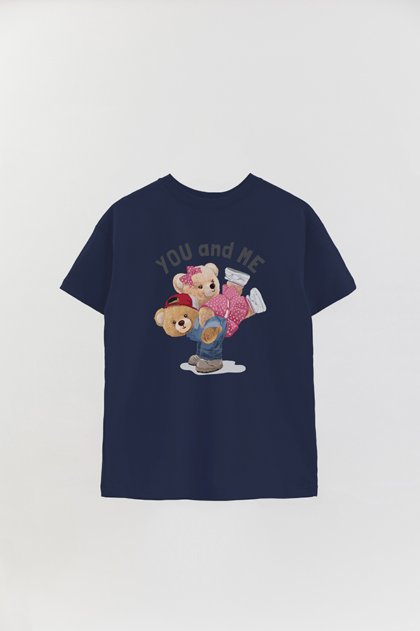 REMERA OVER ESTAMPADA UNISEX TEDDY YOU AND ME