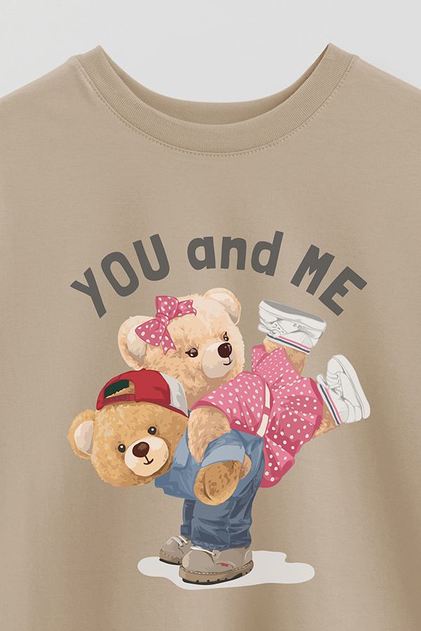 REMERA OVER ESTAMPADA UNISEX TEDDY YOU AND ME