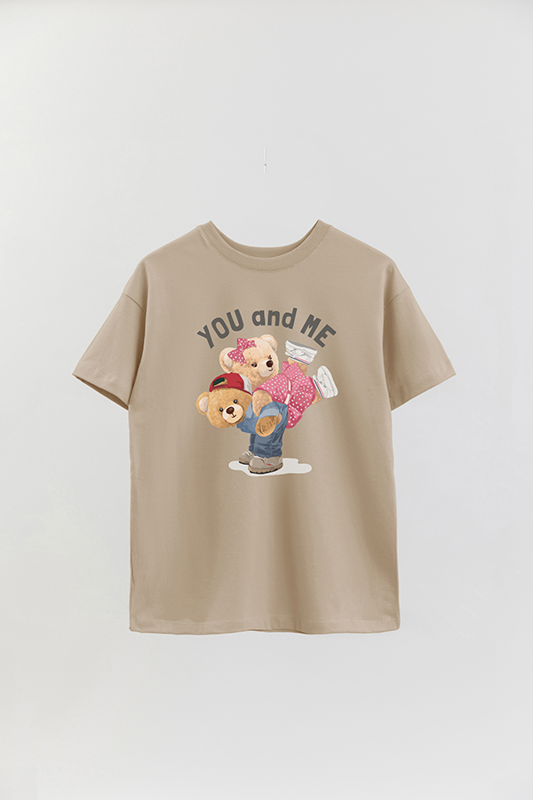REMERA OVER ESTAMPADA UNISEX TEDDY YOU AND ME