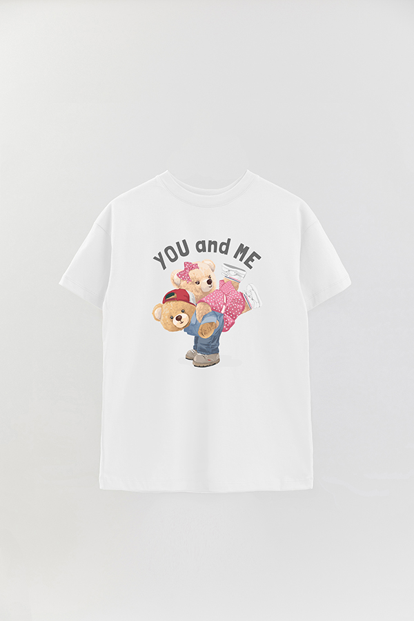 REMERA OVER ESTAMPADA UNISEX TEDDY YOU AND ME