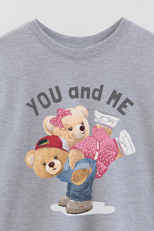 REMERA OVER ESTAMPADA UNISEX TEDDY YOU AND ME