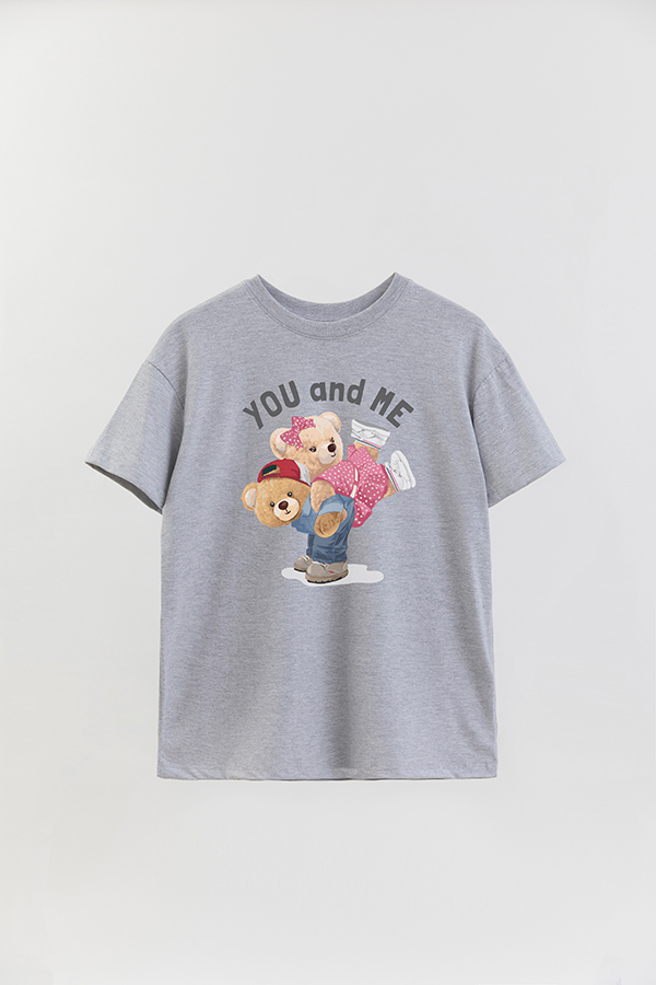 REMERA OVER ESTAMPADA UNISEX TEDDY YOU AND ME