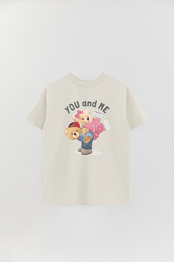 REMERA OVER ESTAMPADA UNISEX TEDDY YOU AND ME