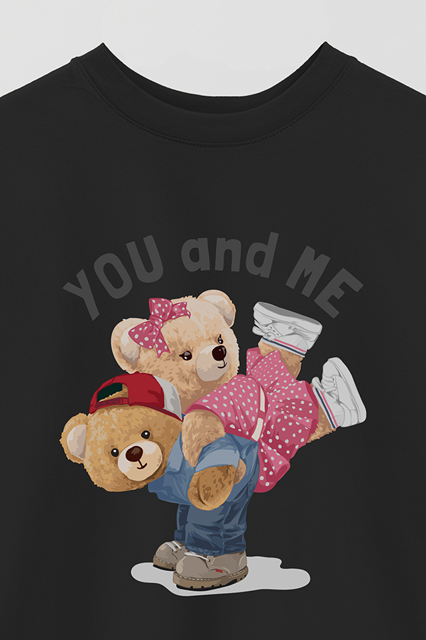 REMERA OVER ESTAMPADA UNISEX TEDDY YOU AND ME