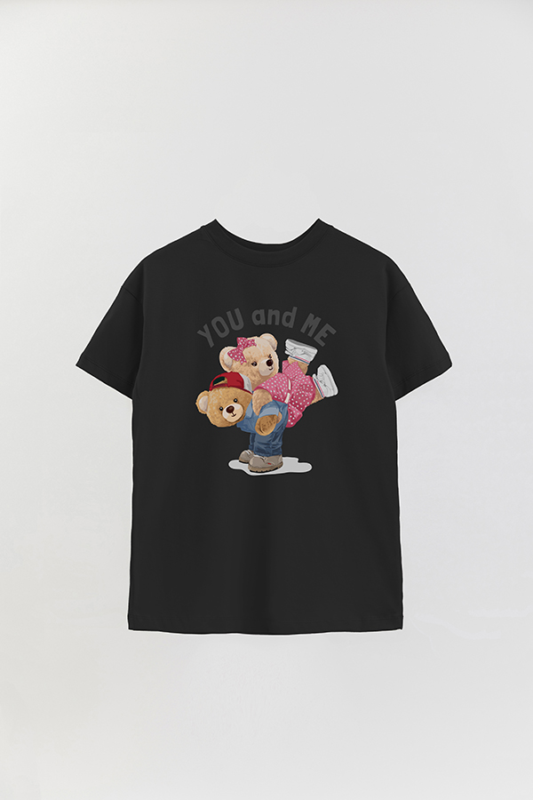 REMERA OVER ESTAMPADA UNISEX TEDDY YOU AND ME