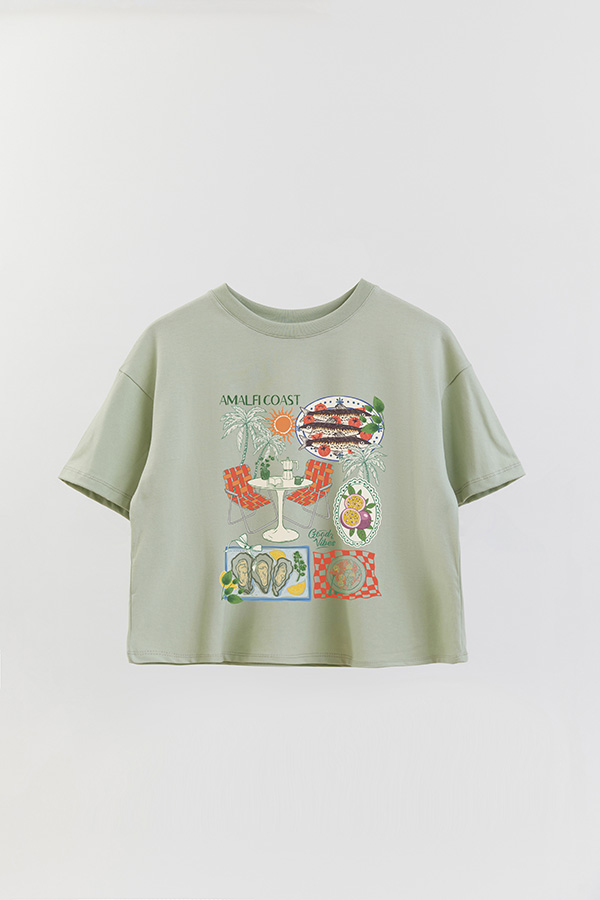 REMERA CROP ESTAMPADA AMALFI COAST 2