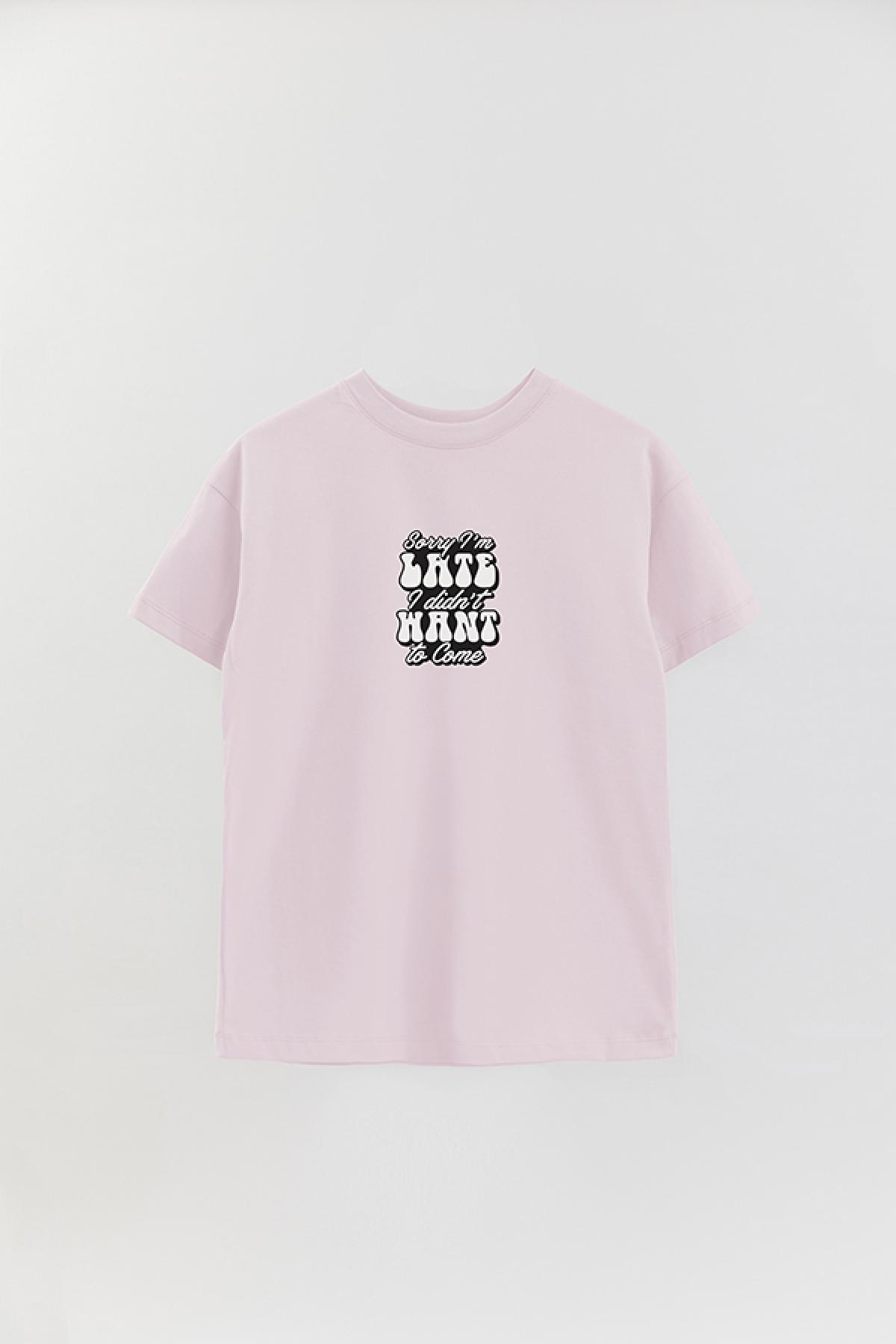 REMERA OVER ESTAMPADA LV5 SORRY I'M LATE