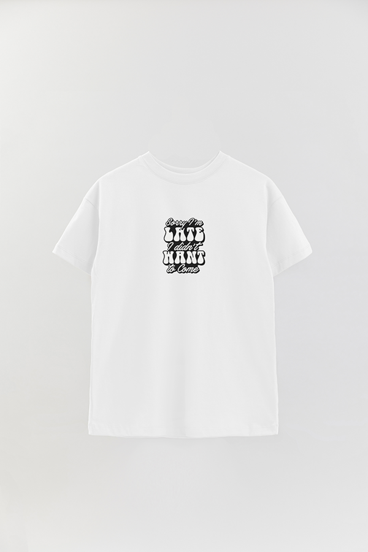 REMERA OVER ESTAMPADA LV5 SORRY I'M LATE