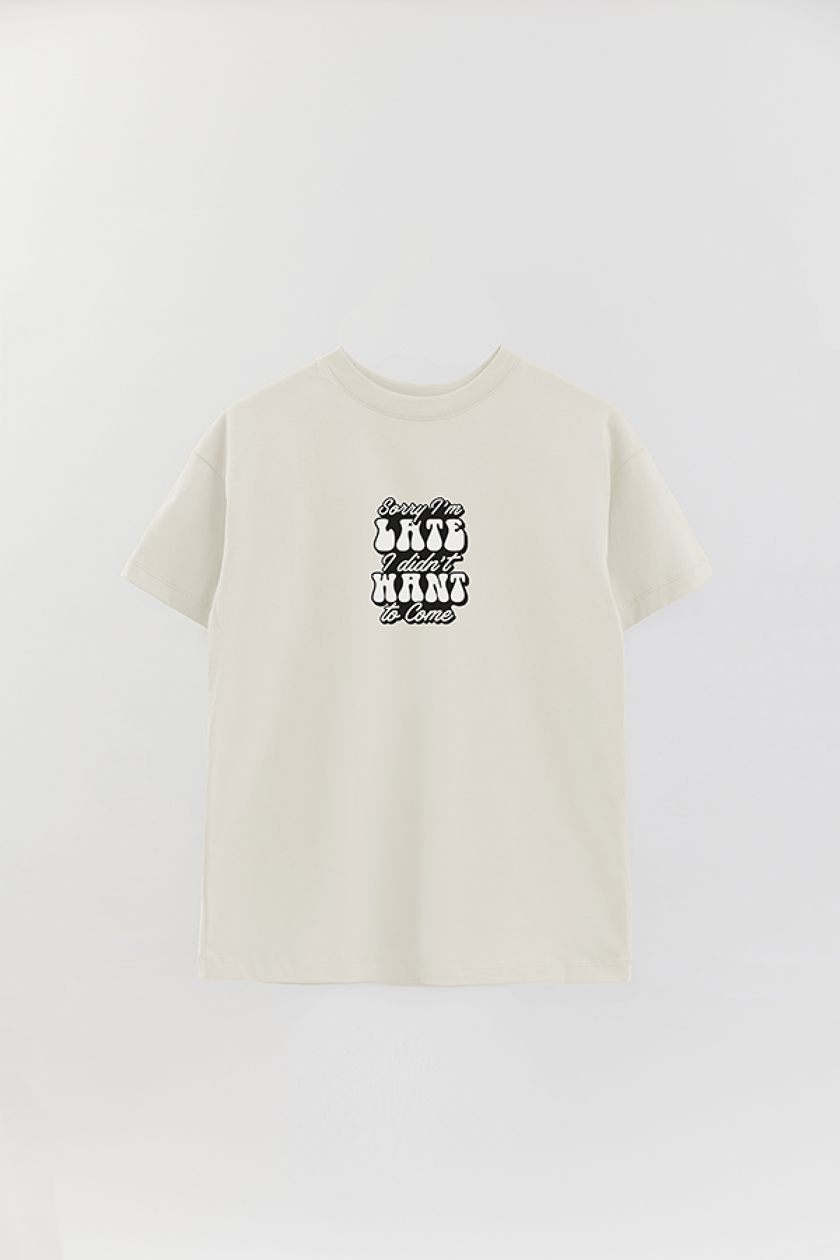 REMERA OVER ESTAMPADA LV5 SORRY I'M LATE