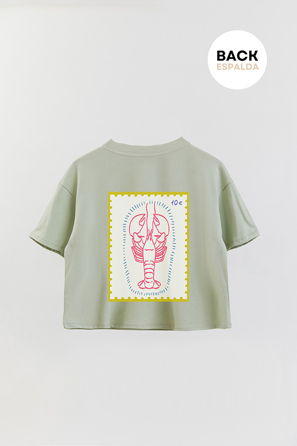 REMERA CROP FB ESTAMPADA LOBSTER STAMP