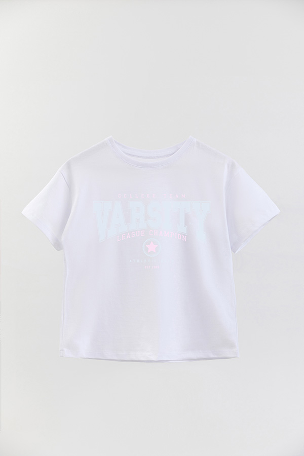REMERA GIRL OVER VARSITY