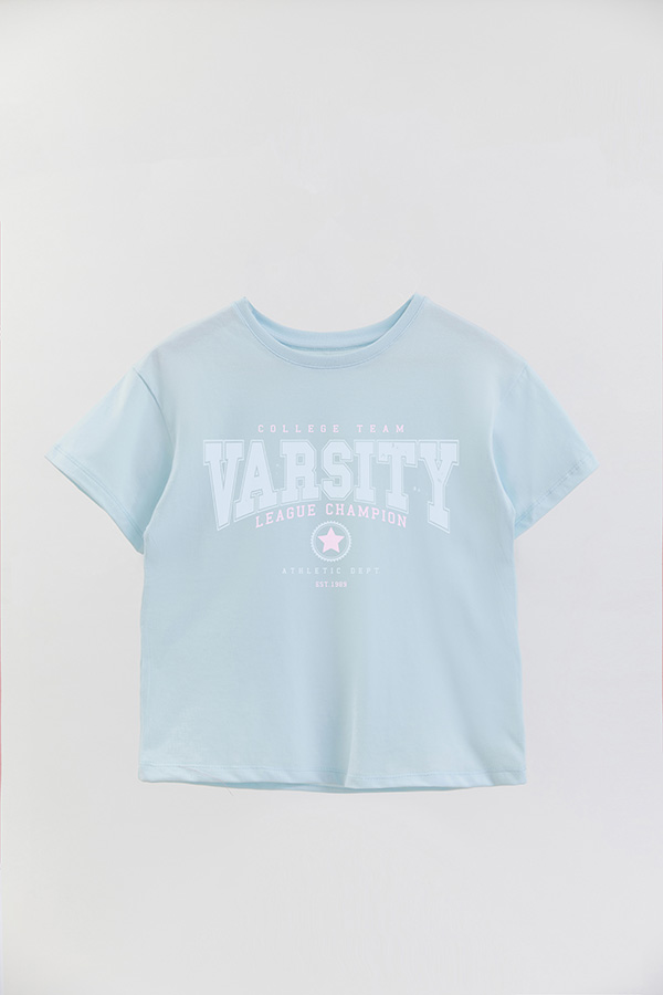 REMERA GIRL OVER VARSITY